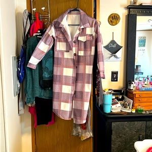 Long Flannel coat.  Size small.